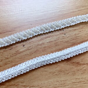 Beaded Trim Ivory Pearl and Silver Beads Lace Trim For Bridal, Headbands, Jewelry, Costumes, Crafts image 8