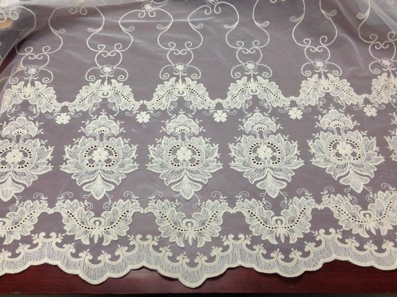 Ivory Vintage Style Lace Fabric Embroidery Floral Wedding Etsy