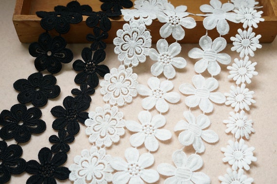 83mm Flower Embroidered Tulle Lace Trim - Flower Lace Trim