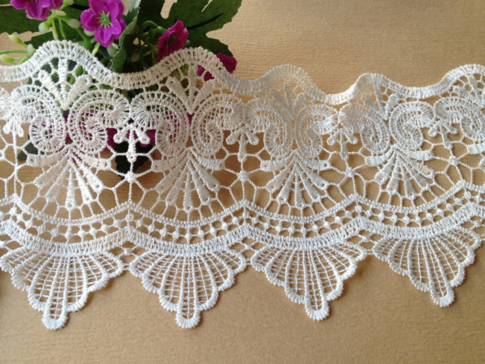 White Lace Trim Vintage Lace Embroidery Trim Lace Bridal Etsy