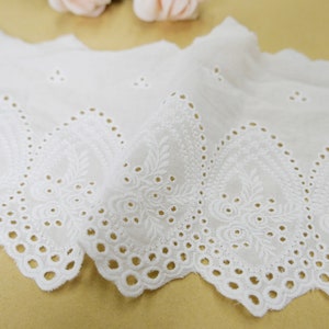 Cotton Lace off White Eyelet Trim Scalloped Lace for Lace Curtains ...