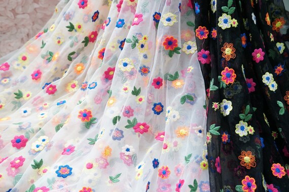 Flores de colores tela de encaje de tul suave para vestido de - Etsy España Flores de colores tela de encaje de tul suave para vestido de - Etsy España