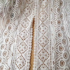 2 jardas de renda branca de algodão, renda veneziana, renda retrô para fantasias.