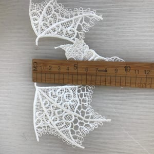 Black / Off White Lace Bat Guipure Embroidered Lace Applique for Halloween Decoration, Wall Accent, Cosplay Costume Sewing Supplies image 12