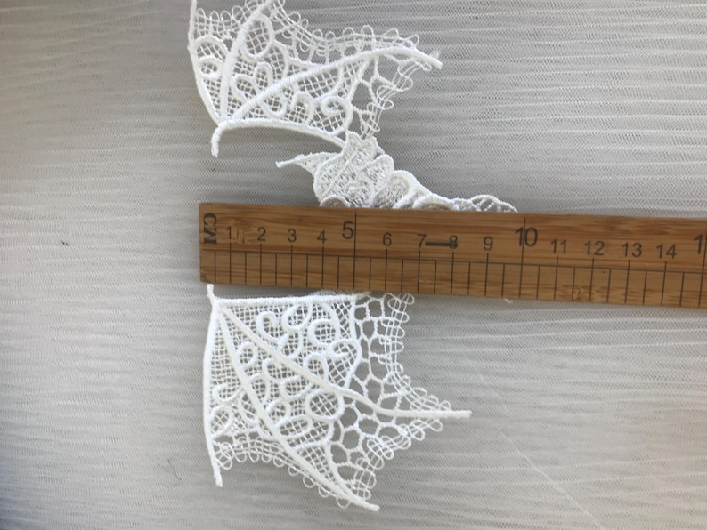 Black / Off White Lace Bat Guipure Embroidered Lace Applique for Halloween Decoration, Wall Accent, Cosplay Costume Sewing Supplies image 12