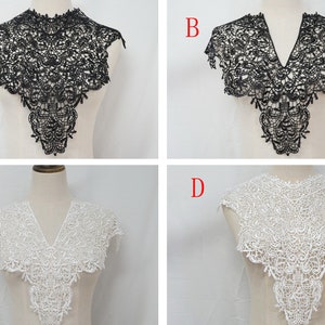 Cuello de encaje retro con apliques de encaje veneciano para novias, collares, costura, estilo victoriano y diseño de vestuario.