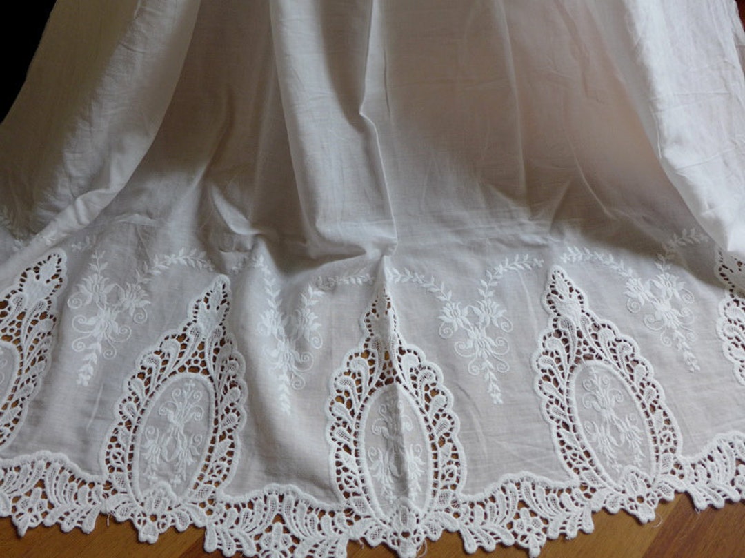 49.2 Wide Cotton Fabric, Retro Hollowed Lace Fabric, off White ...
