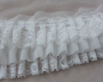 Layers Ruffled Lace Trim for Bridal, Baby Dress, Collar Applique, Costume Design