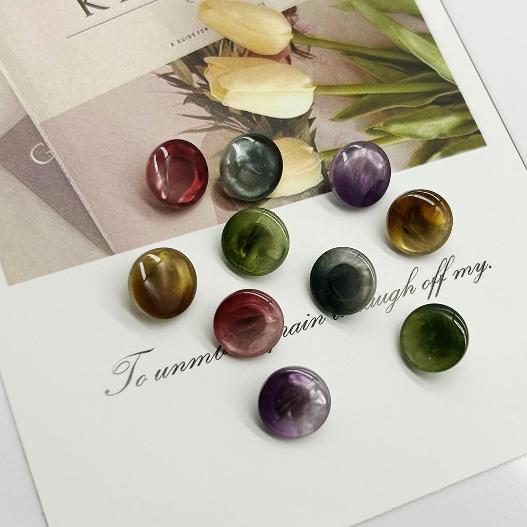 Rainbow Resin Buttons, Shirt Buttons, Colorful Buttons, Resin Buttons ...
