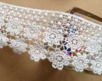 1 Yard White Cotton Lace Trim for DIY handmade Women Clothing wedding Dress Accessories