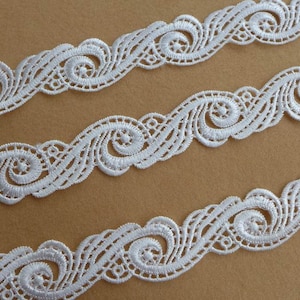 CHIC off white venice spiral floral lace trim for weddings, headband, millinery, altered couture