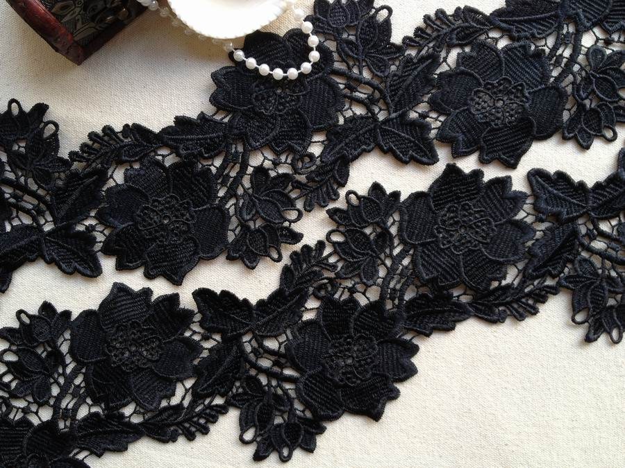 Black Lace Venice Lace Trims for Jewelry Design Burlesque - Etsy