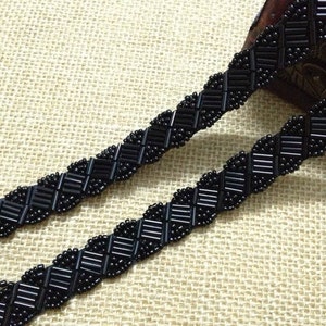 Black Beaded Trim - Etsy Black Beaded Trim - Etsy