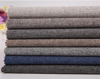 Retro Style Herringbone Pattern Fabric Tweed Texture Fabric By The Yard for Pants Suit Jacket, Clothing Accessories