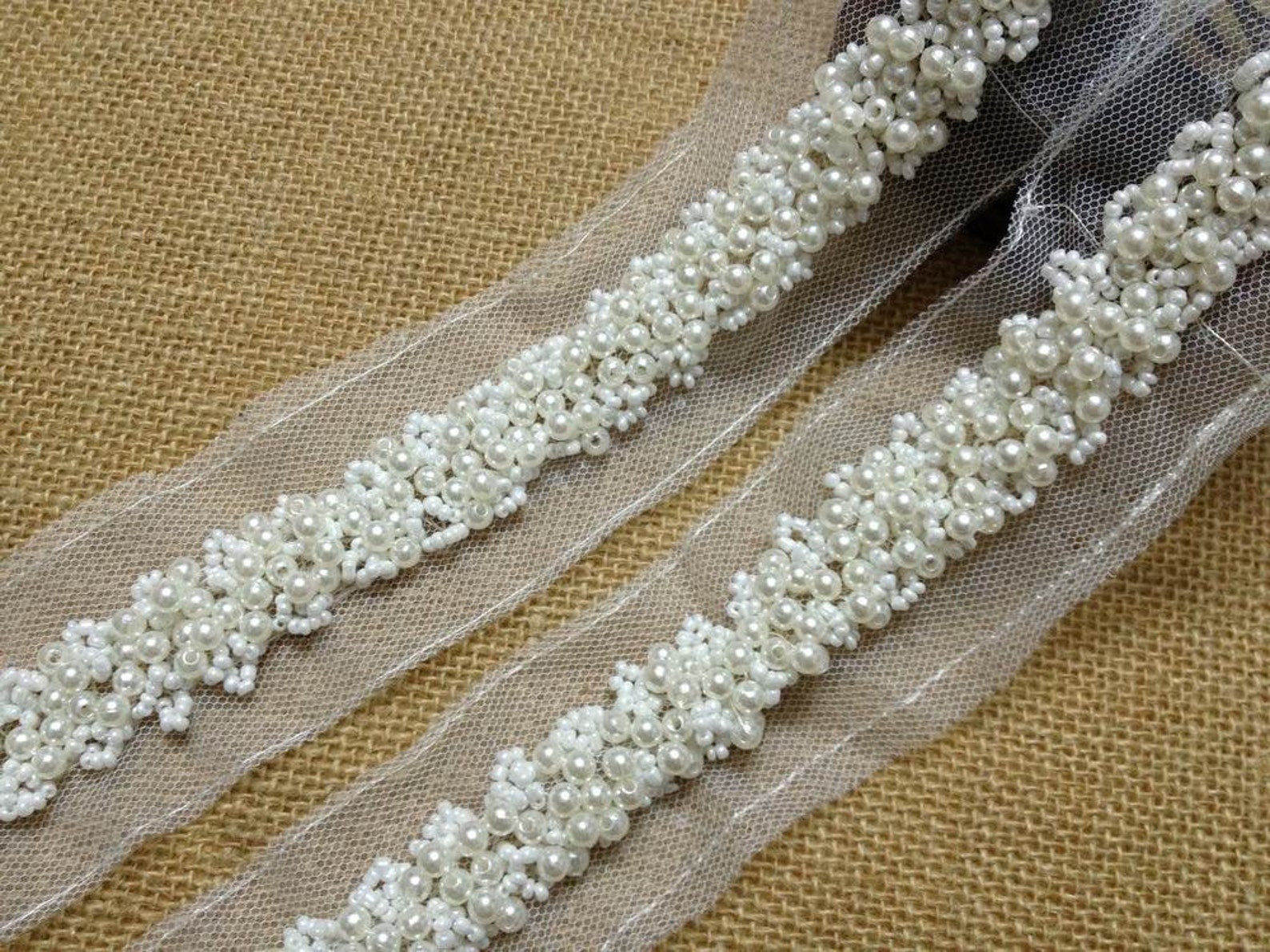 Pearl Beads Lace Trim in Ivory for Wedding Bridal Sash - Etsy