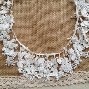 White Venice Lace Trim Super Exquisite Fringe Lace Wedding Bridal Bracelet Jewelry Design 1 Yard image 3