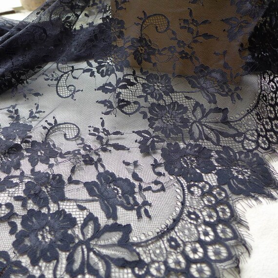 Black Stickerei Lace Fabric, Beautiful Chantilly / Guipure Lace, Bridal  Wedding Floral Fabric, Curtains Draping & Dress Lace Fabric 