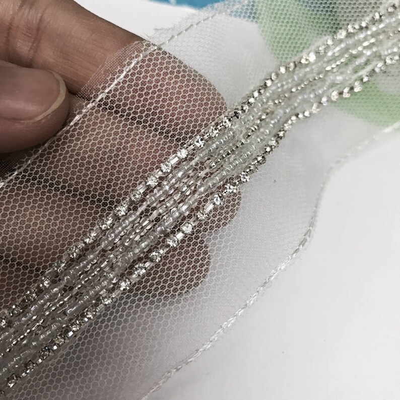 Rhinestone Trim by the yard Pearl Beaded Trim for Bridal Etsy