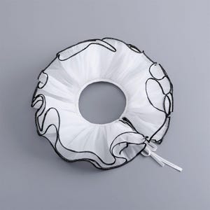 Jester Costume Ruffled Mesh False Collar, White/Collar Clown Collar, Fantasy Cosplay Accessories, Neck Ruffle Collar