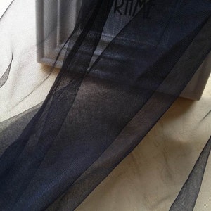 Black Mesh Veiling Soft Tulle Tutu Fabric Wedding Lace Fabric 62.99 Inches Wide 1 Yard