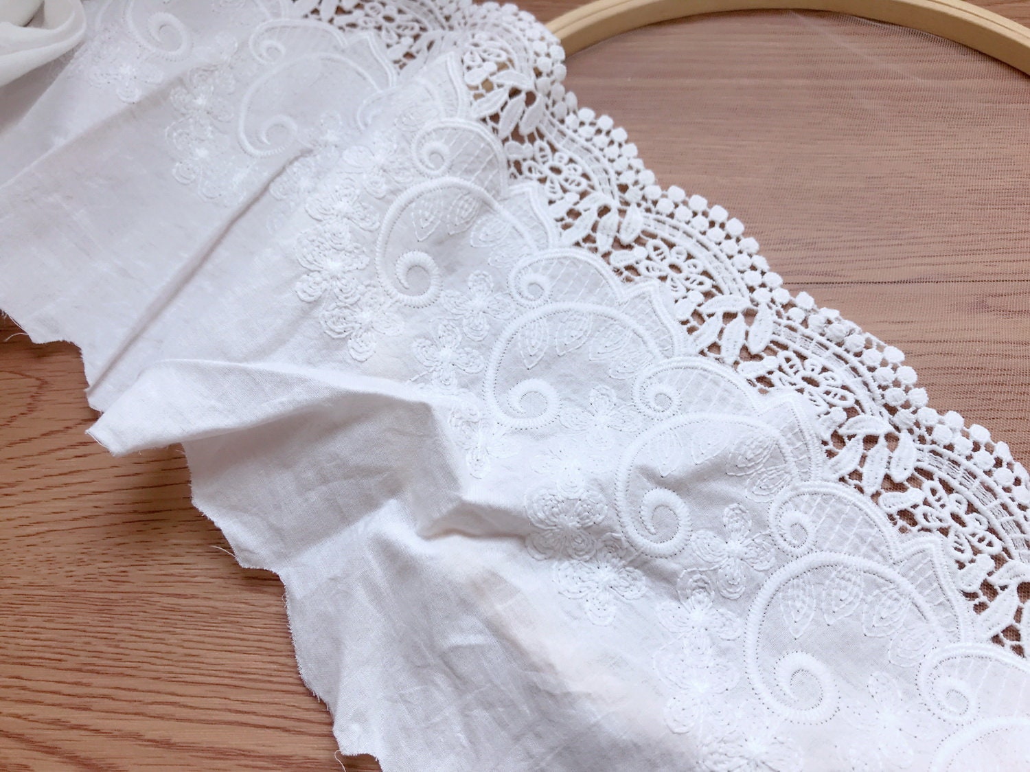 Off White Cotton Scalloped Lace for Boho Dress Lace Curtains - Etsy