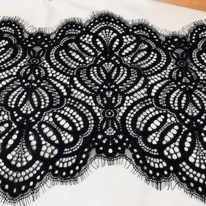 Black / White Soft Bridal Lace French Chantilly Lace Trim for Wedding Veils, Lingerie, Lace Masks