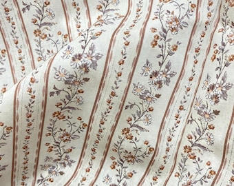 Vintage Stripe Floral Vine Fabric, Curtain, Tablecloth, Table Runner, Scrunchie, Diy Bow Making, Pillow, Dress Quilting Fabric