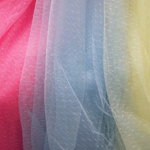 Small Polka Dot Illusion Tulle Fabric By Yard for Wedding Veils, Tutu Dress, Party decoration or Gift Package