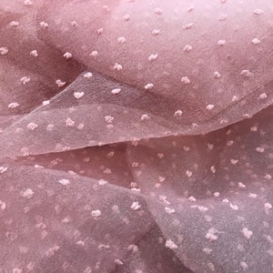 Mauve Illusion Nylon Organza Lace Flocked Dotted Fabric for Veils, Birdcage Veils, Gowns, Tutu dress, Party Decoration