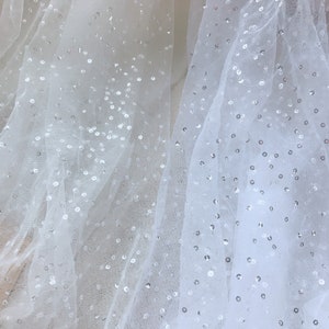 Fancy Tulle Bridal Lace Fabric Silver Sequin Fabric for Bridal Cape ...