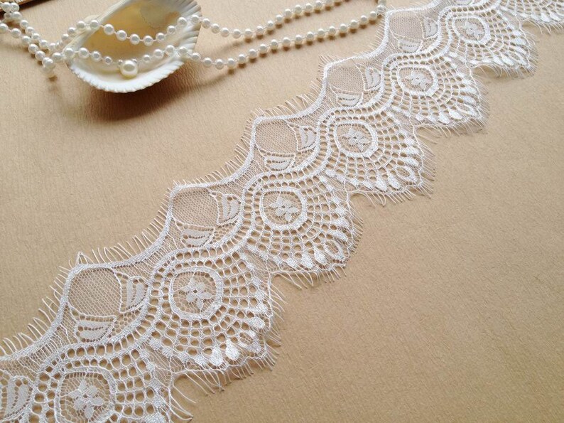 White Wedding Lace Eyelash Lace Trim Bridal Veil Lace Etsy