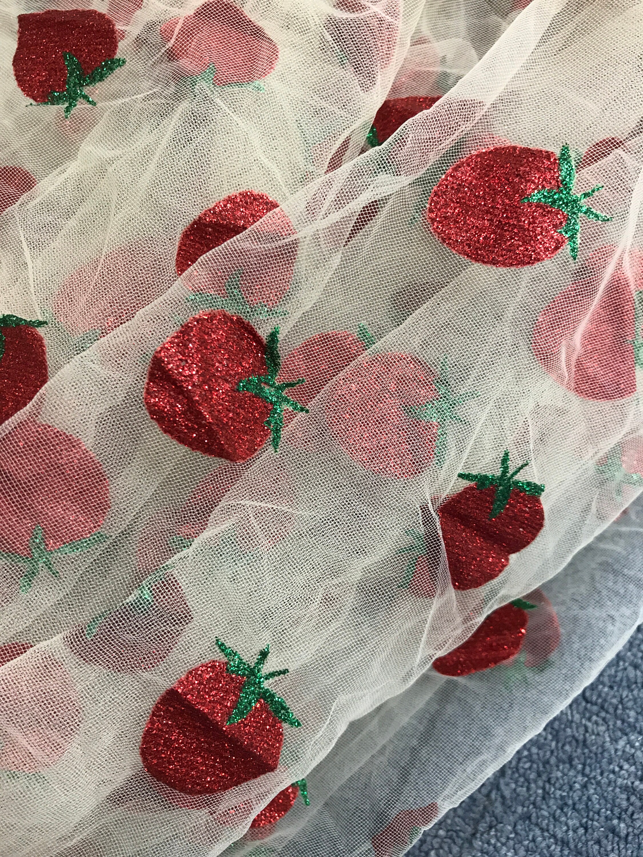 glitter strawberry tulle