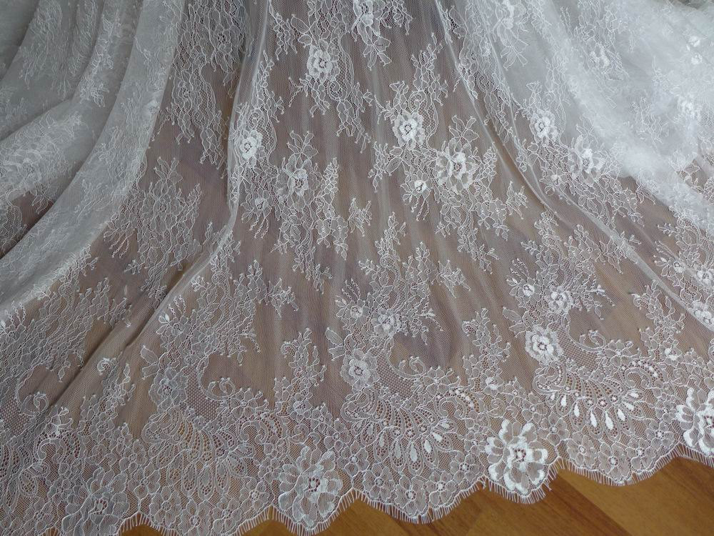French Embroidery Lace Fabric Wedding Lace French Lace Veil lace Chantilly Lace Vintage French Embroidery Lace