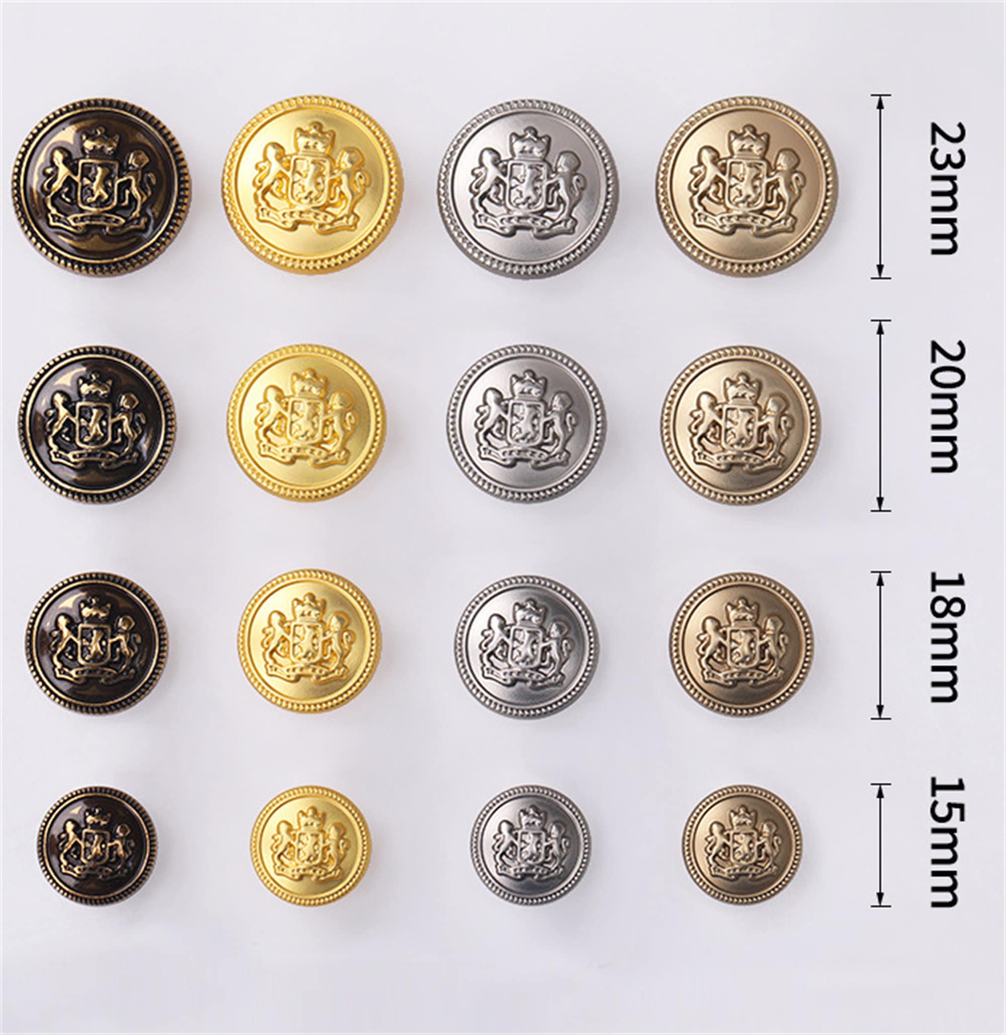 Bottoni Metallo Oro 10mm - Confezione Da 20 Per Cucito E Ricamo - Foto 3