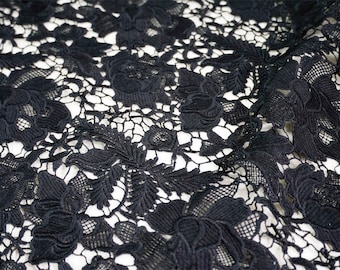 Tissu élégant Venise évidé en forme de feuille de fleurs pour hauts en dentelle, robe de bal, robe en guipure