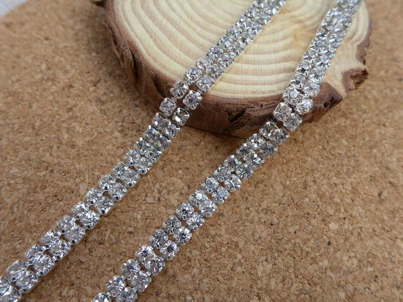 8MM Rhinestone Chain Crystal Rhinestone Trim for Bridal Etsy