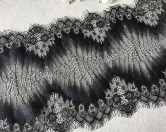 Black Lace Table Runners - Chantilly Lace Delicate Eyelash Edge- Wedding Ceremony - Party Decoration
