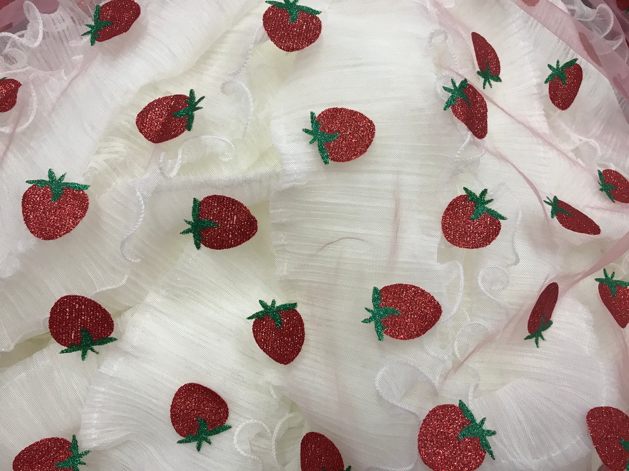 glitter strawberry tulle