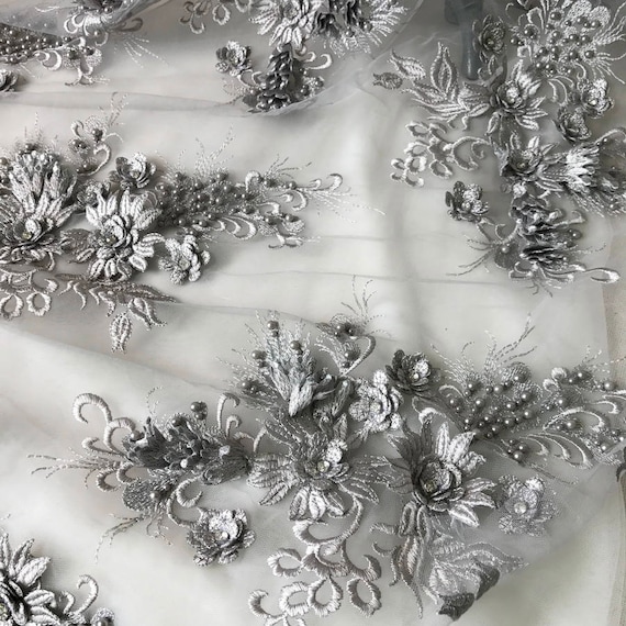 Perles épais dentelle Applique tissus épais Perles avec strass en gris pour le Costume de mariée Robes de mariée, appliqués, design a7f027 Perles épais dentelle Applique tissus épais Perles avec strass en gris pour le Costume de mariée Robes de mariée, appliqués, design a7f027