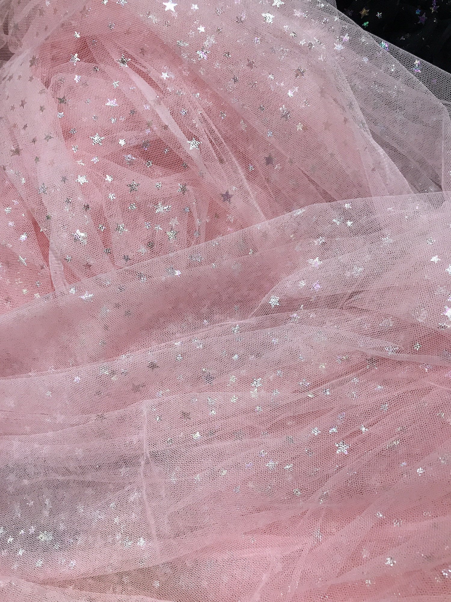 Patterned Tulle Pink tulle fabric colorful stars pattern lace fabric for party | Etsy