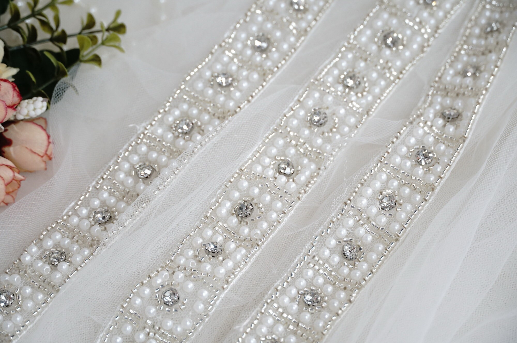 beaded bridal trim