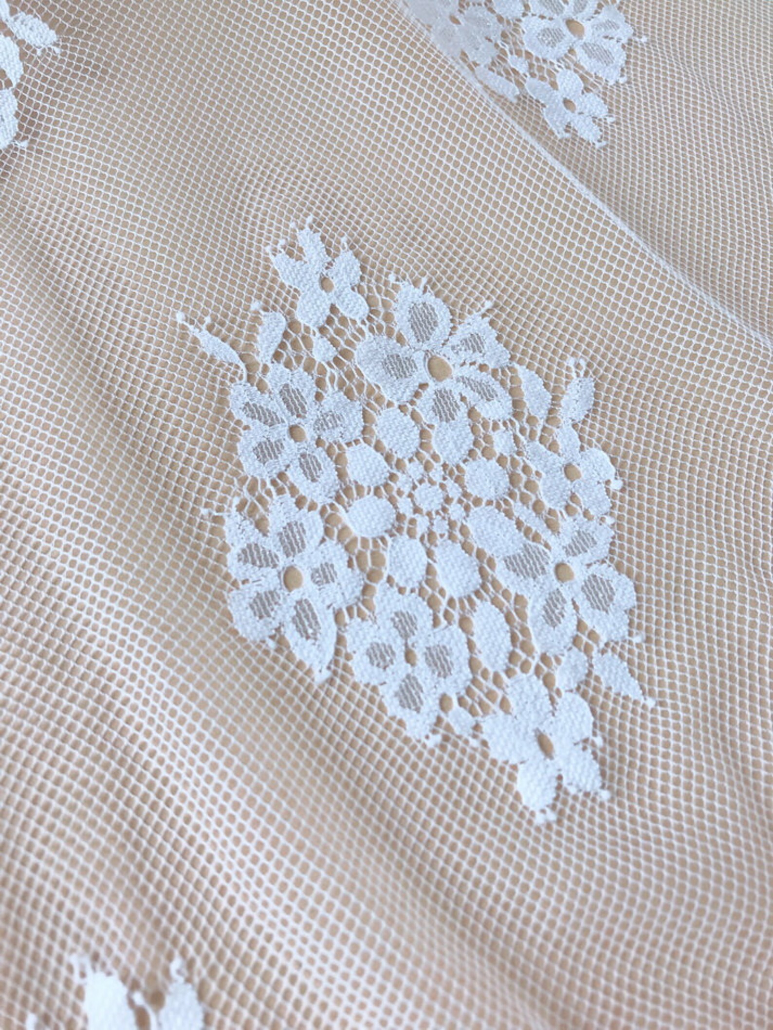 French Lace Soft White Wedding Fabric Beautiful Scallops Trim Etsy