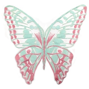 Two-tone Butterfly Applique, Back Applique, Venice Butterfly Lace, Butterfly Mesh Applique