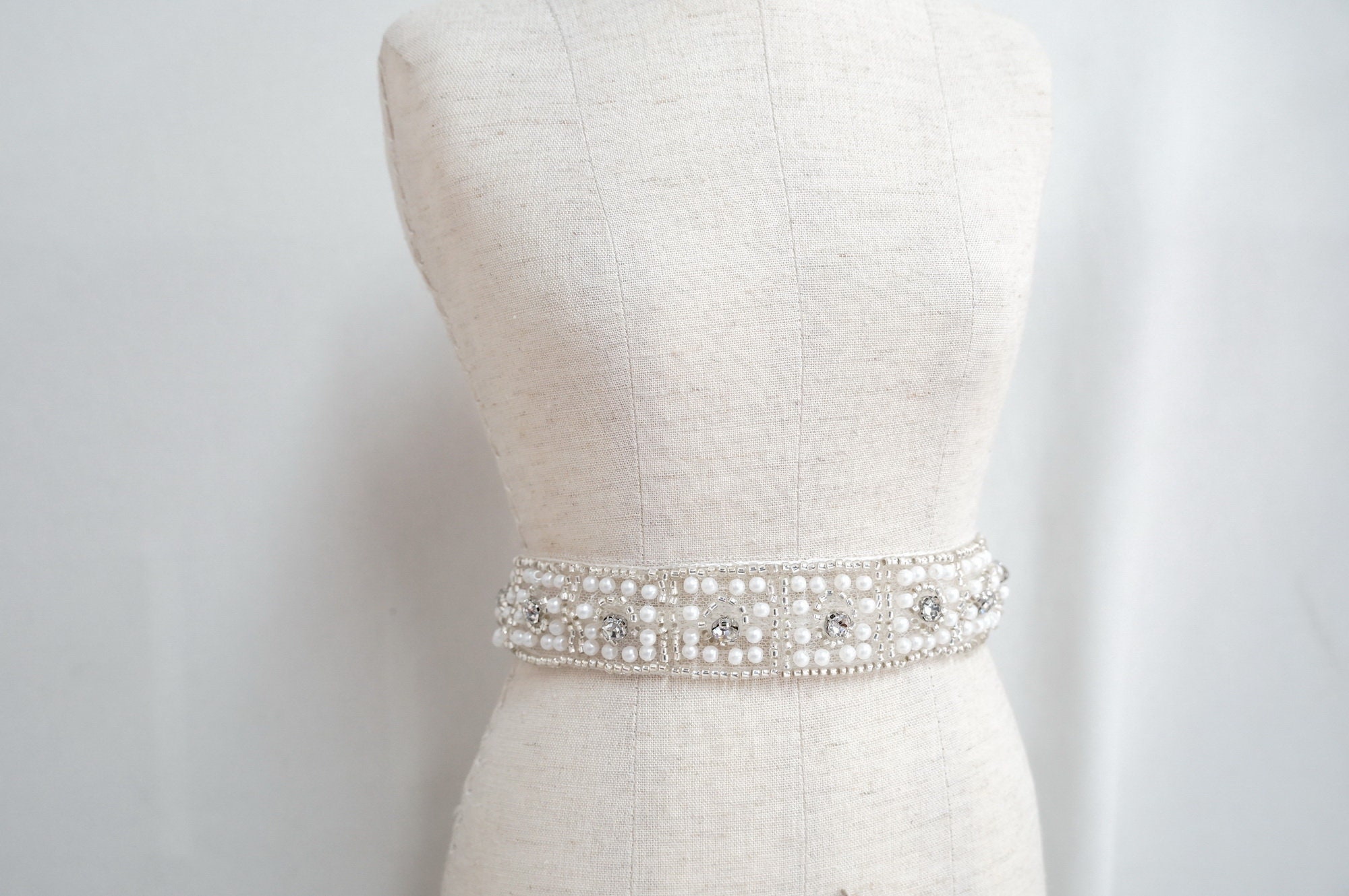 Ivory Beaded Bridal Trim with Rhinestone Wedding Lace for Etsy