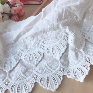 Cotton Lace off White Scalloped Lace Trim for Skirts, Curtains ...