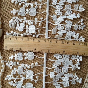 White Venice Lace Trim Super Exquisite Fringe Lace Wedding Bridal Bracelet Jewelry Design 1 Yard image 5