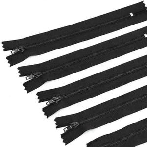 Nylon Separating Zipper, Black / Off White Open-end Auto Lock Zipper, Trousers Zipper, Coat Zipper, Jacket Zipper, 10pcs