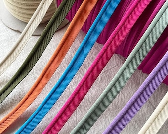 54 Colors -  Piping Trim Cord, 1cm Wide Knit Stretch Binding, Bias Tape for Curtains, Sofa, Throw Pillow Edge Decoration