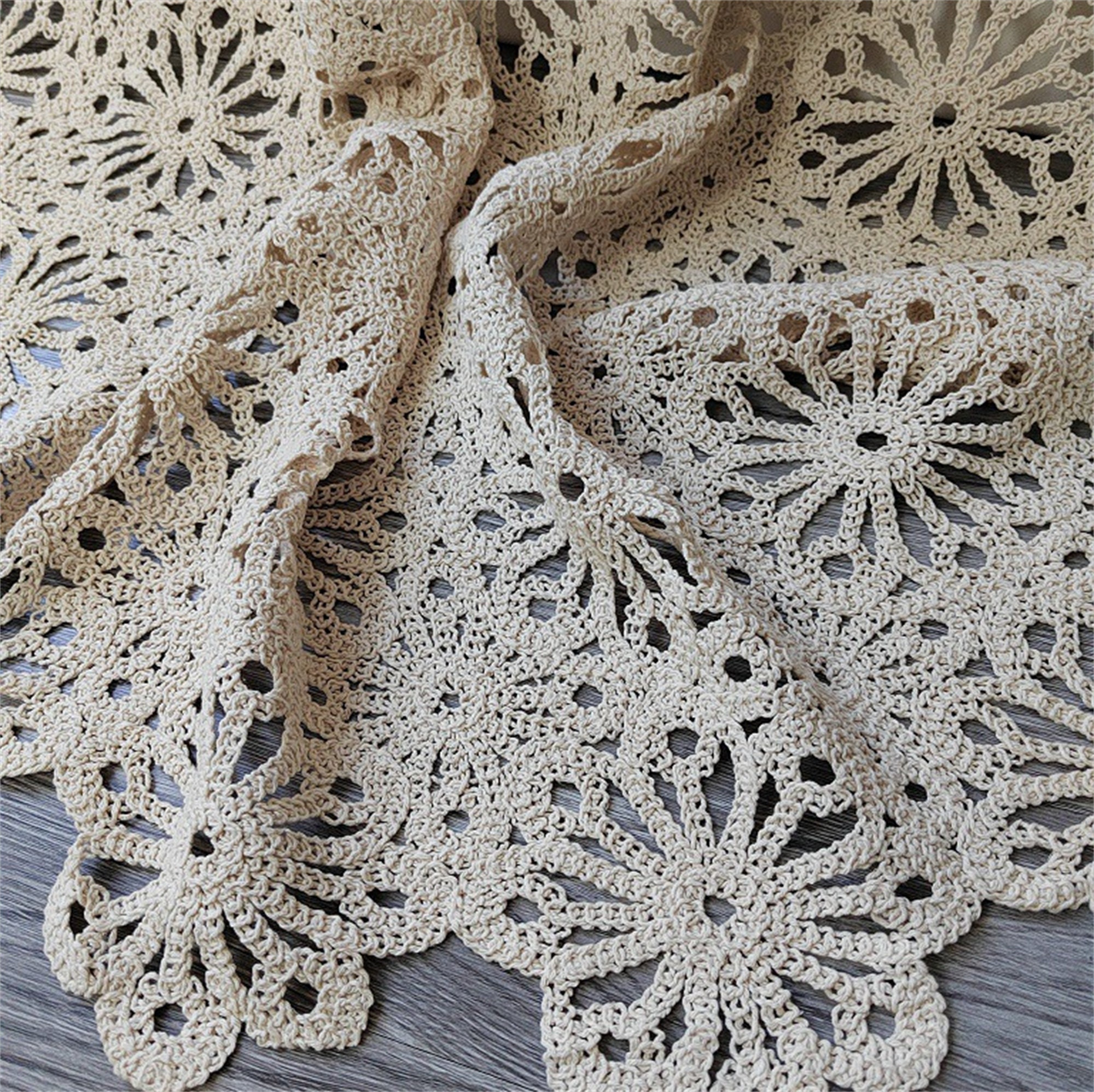 60 Yards Cotton Lace Trim for Sewing Crochet Lace Ribbon Beige Vintage Lace  Ribbon Lace Fabric Strip Sewing Lace DIY Lace Scalloped Edge for Crafts