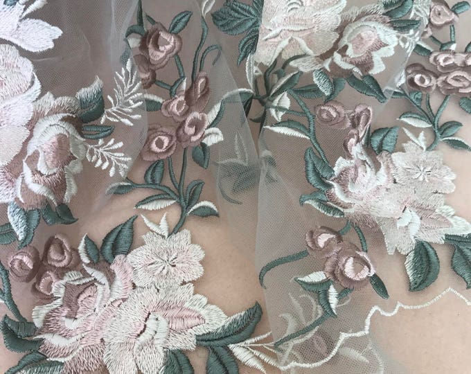 Pink Embroidered Lace Eb5052